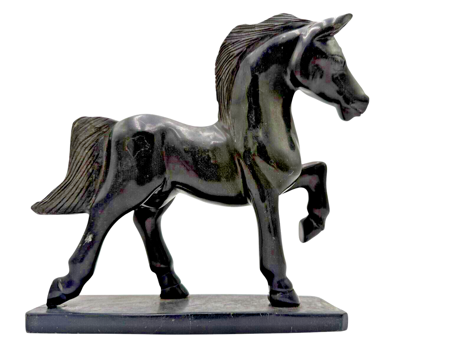 Vintage Art Deco Hand Carved Stone Horse Sculpture Home Decor