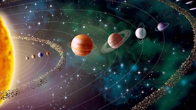 NASA Planeten Sonnensystem Illustration Leinwand Bild Kunstdruck A4, A3, A2, A1 