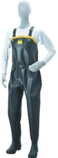 Shibata ND010 Black Shiny Wet Look Rubber Chest waders 25.5cm Japan