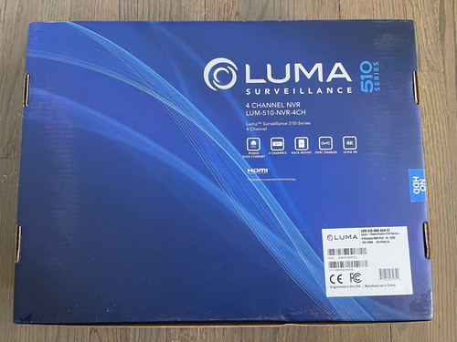 Luma Surveillance 4 canali NVR LUM-510-NVR-4CH-0T scatola aperta nuovo al dettaglio al dettaglio $946,95 - Foto 8 di 8