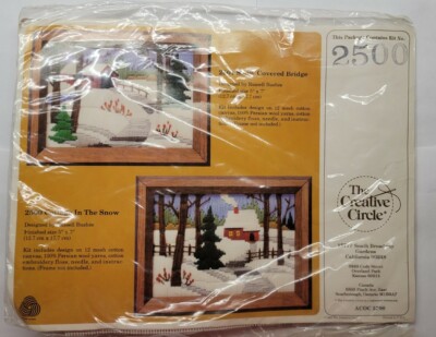 The Creative Circle Longstitch Kit #2500 Cottage in Snow