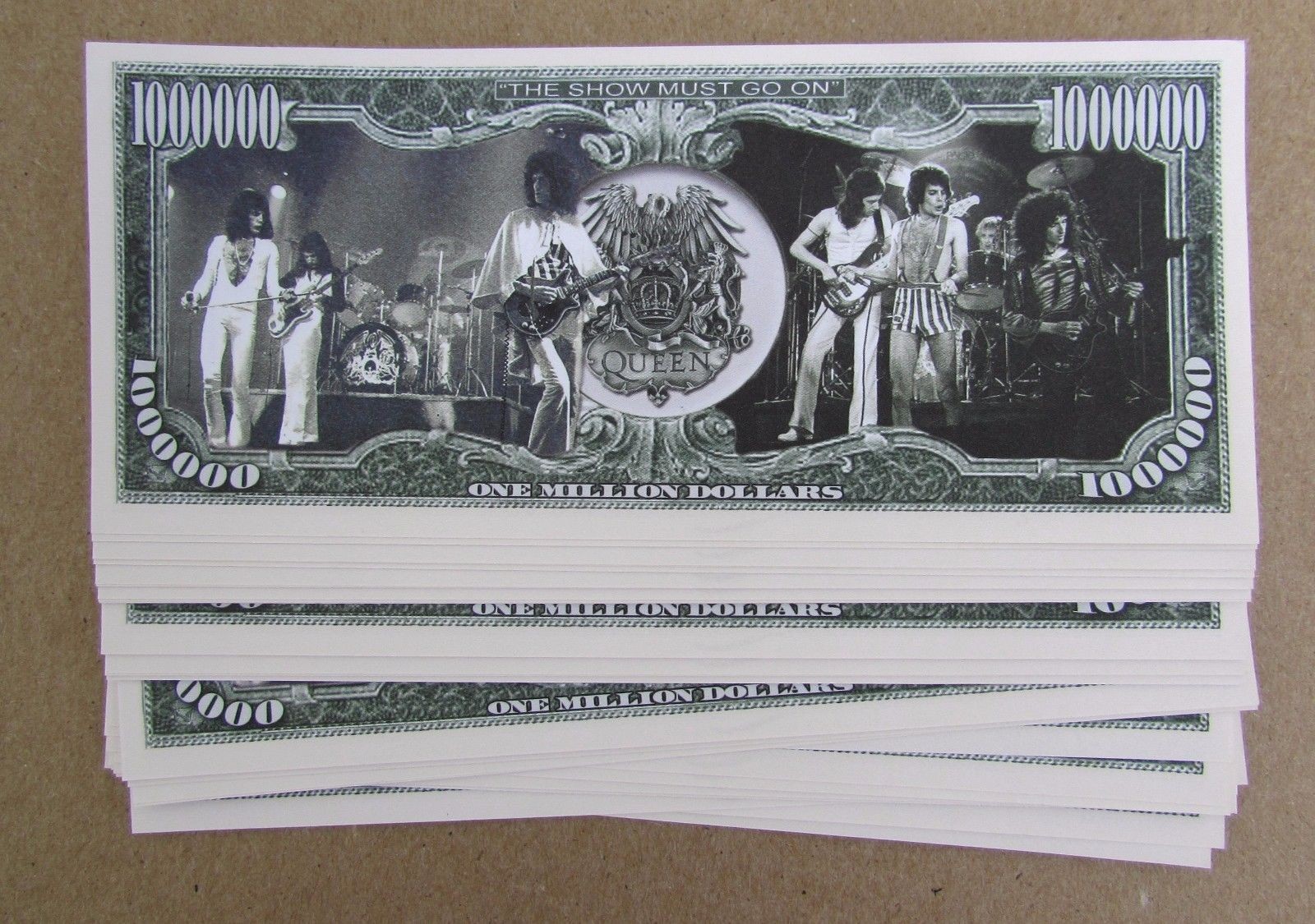 15 QUEEN BAND MONEY FAKE Freddie Mercury MILLION DOLLAR BILLS  FREE SHIP