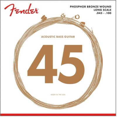 Fender 8060 Acoustic Bass Strings, Phosphor Bronze, Long Scale, .45-.100 (4)