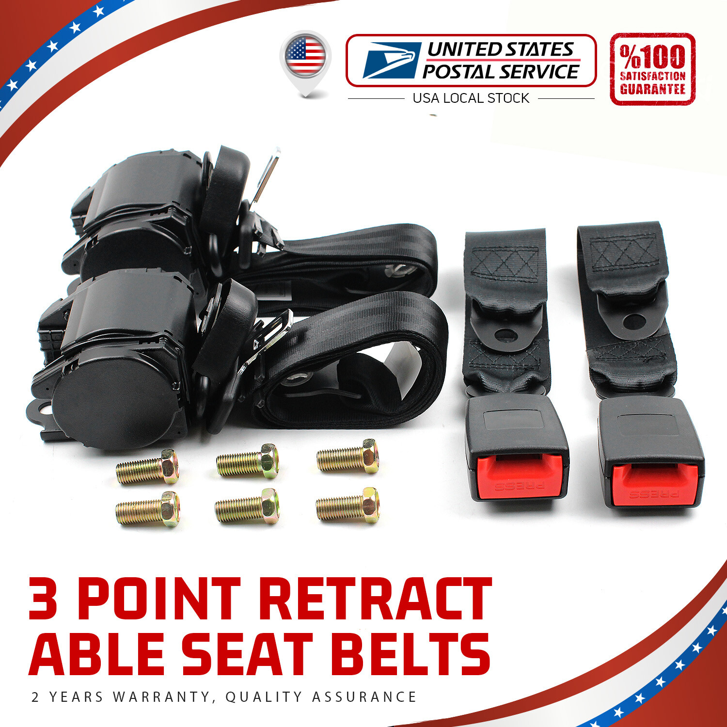 2 Universal 3 Point Retractable Black Seat Belts For Mazda Miata 19992005 eBay