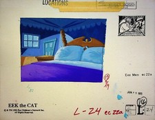 Eek! The Cat 1992 Production Original Hand Painted Animation Background Layout