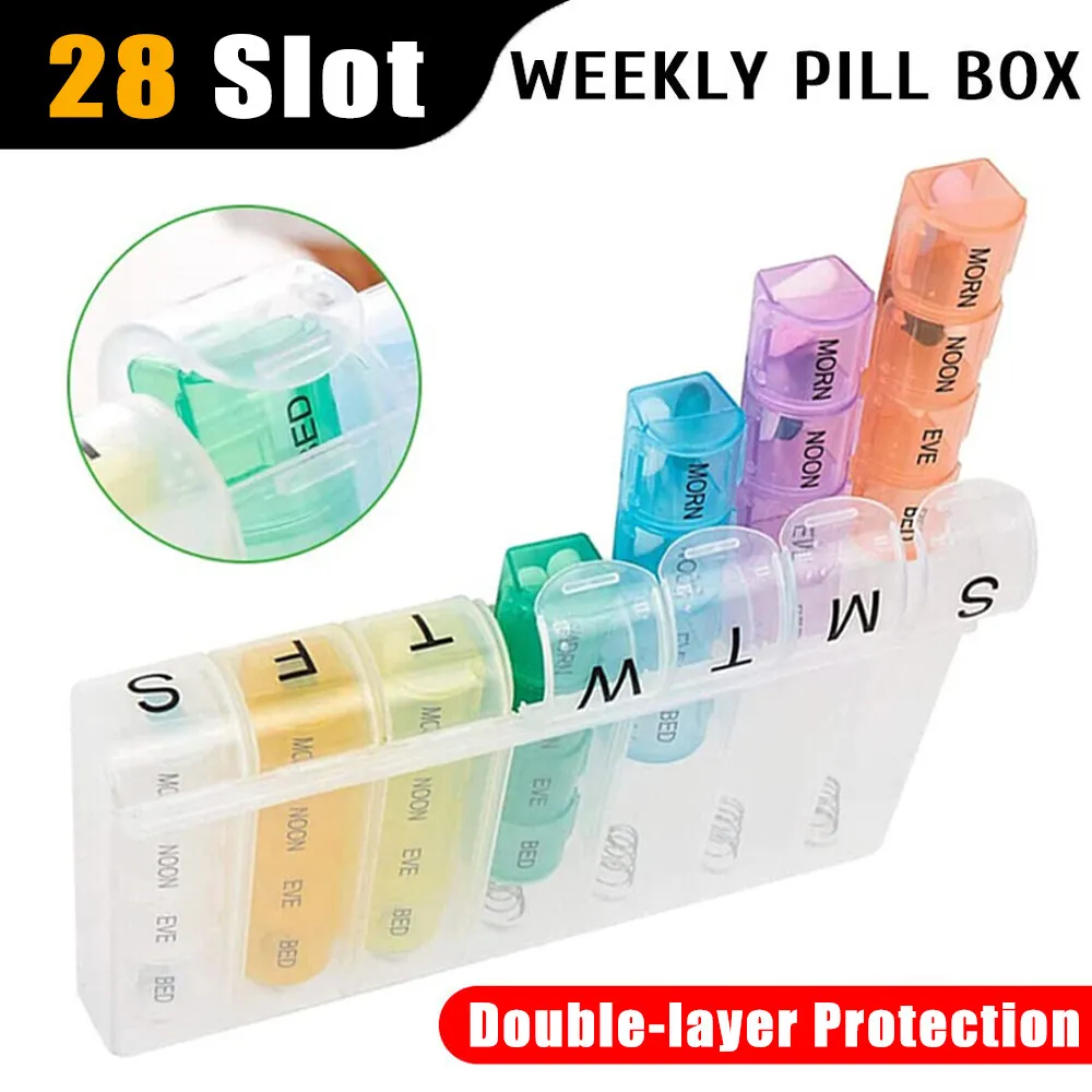 Weekly Pill Box Organizer 7 Daily Organizer Case Pop Up Medicine Storage  Contain