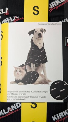 Cat Kirkland Signature Pet Logo Hoodie (Cat or small Dog) BLACK