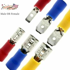 50/100pcs Female / Male Spade Insulated Connector Crimp Electrical Wire Terminal