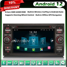 8-Cœurs 4GO+64GO Android 13 Autoradio GPS CarPlay Ford Fiesta Kuga Focus Transit