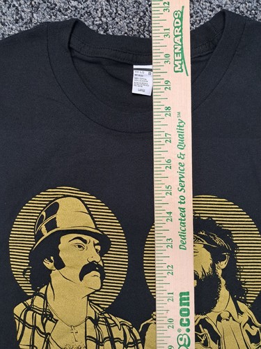 Cheech And Chong Gold Glitter Shimmer NEW Shirt Size Large Pothead Weed Friends - Picture 3 of 5