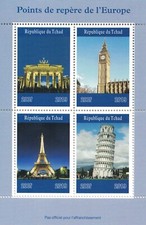 Big Ben Eiffel Tower Leaning Tower of Pisa 2019 MNH stamp sheetlet