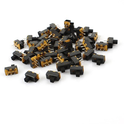100 Interrupteurs Coulissants SPDT 1P2T - Bouton 5 Mm, 3 Broches, Pour PCB, DIY Électronique