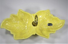 Vintage Sylvans Yellow Double Leaf Serving Dish #3150 Free Shipping