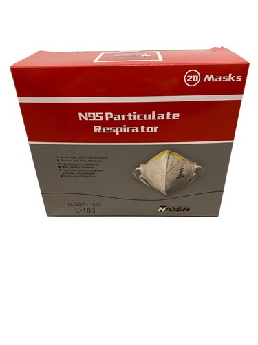 Honor 90 Funda Mascarilla Respirador N95 Certificada NIOSH L-188 Harley - Caja De 20 Unidades, Uso Médico/Profesional Respiratorio L-188 Harley