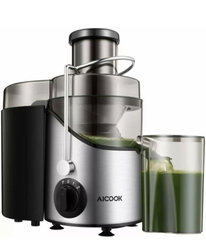 Aicook Juicer AMR526: Machine with 3'' Wide Mouth, 3 Speed Centrifugal - Silver - Afbeelding 1 van 1