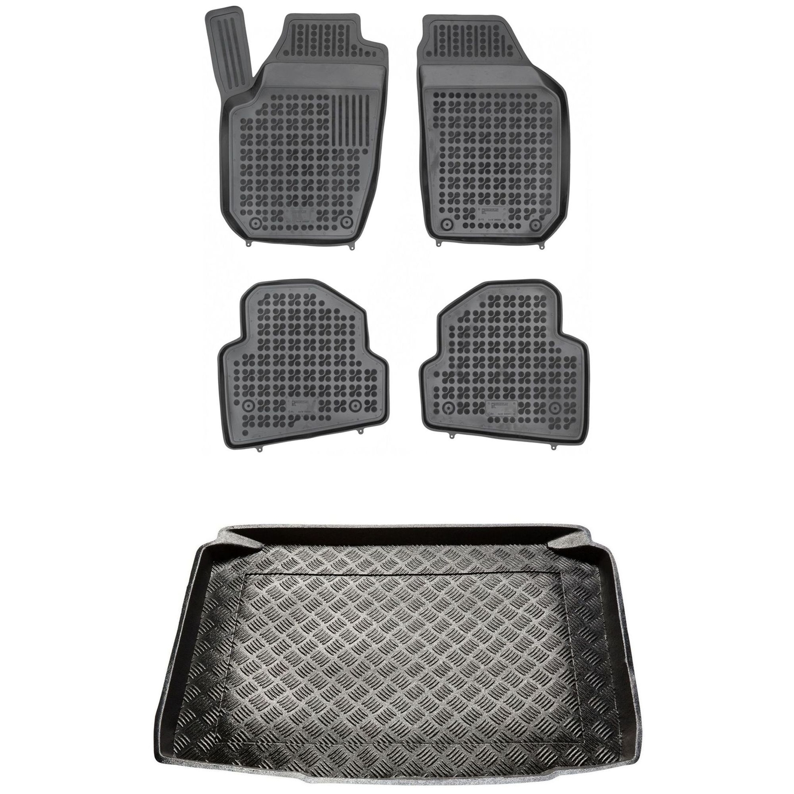 Tapis de sol Skoda FABIA II et bac de coffre sur mesure imperméable