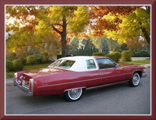 1975 Cadillac Coupe DeVille #1 Dk Red, Toolbox / Refrigerator Magnet, 42 MIL