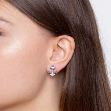 Brilliant Anchor Earrings with 34 Swarovski Crystals Jewelry By Controse