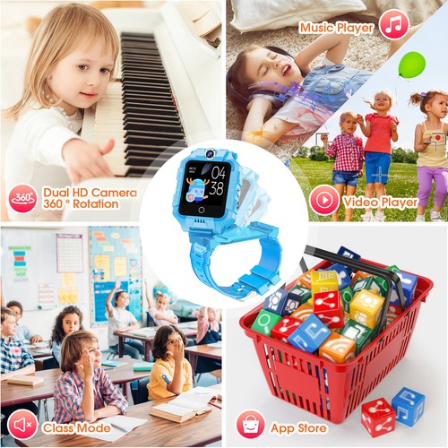 Kids SmartWatch Phone Watch with Camera GPS Tracker Video Call Torch Pedometer - Picture 9 of 11