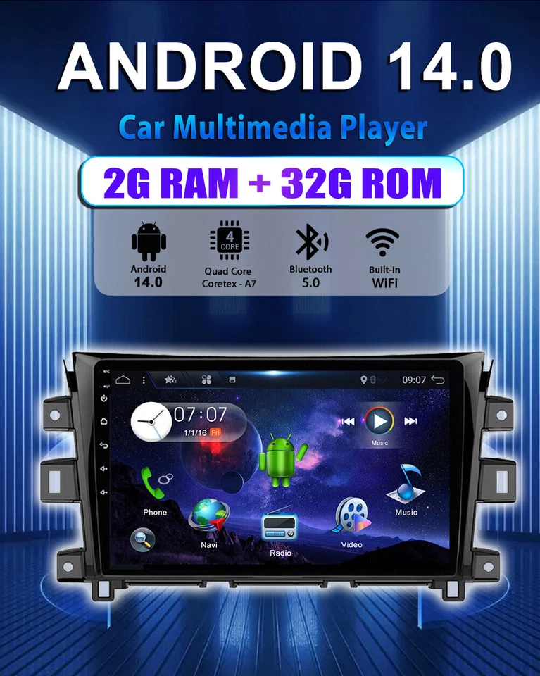 Android 14 Für NISSAN NAVARA NP300 2015-2018 CarPlay Autoradio WIFI DAB+AM 2+32G - Bild 3 von 4