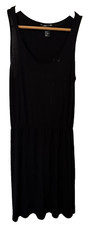 H&M Basic Black Scoop Neck Sleeveless Elastic Waist Blouson Midi Dress Women's M