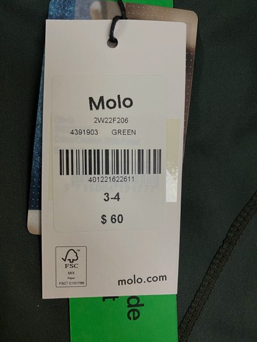 $65 Molo Big Kids Girl's Green Oliwia Carrot Leggings Pants Size 3-4 - Picture 4 of 4