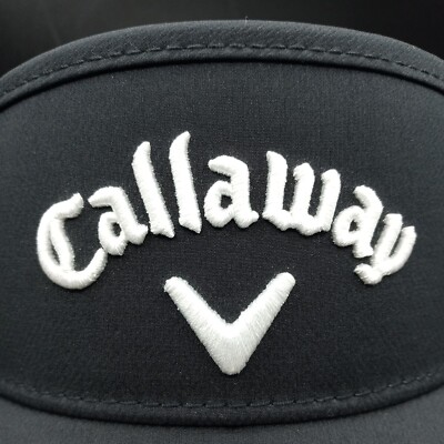 Callaway Odyssey S/M Mens A-Flex Black Golf Hat With White Embroidered