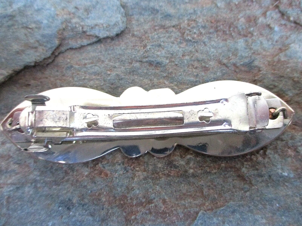 Cordón de pelo con incrustación de abulón y fregona azul Pacífico plateado hecho en México ab1 Foto 2 de 3