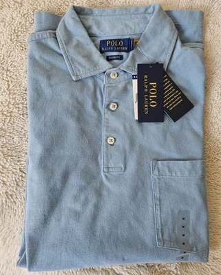 Polo Ralph Lauren Herren Polo blau Kurzarm M Classic Fit besticktes Logo - Bild 1 von 4