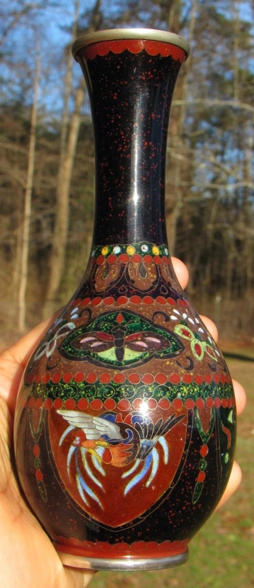 多色景泰蓝1900-1940 年日本花瓶| eBay