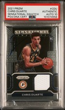 2021-22 Prizm #SW-CDU CHRIS DUARTE RC Sensational Swatches Auto | PSA 10 |POP 1
