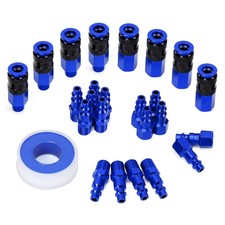 25 Pieces 1/4" NPT Aluminum Air Coupler and Plug Kit, Quick Connect Air Fittings