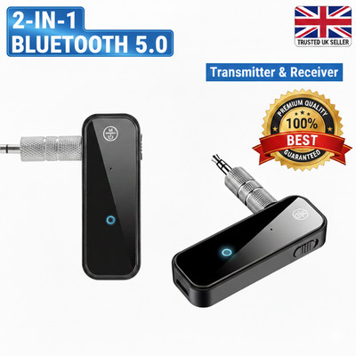 2-in-1 Wireless Bluetooth 5.0 Transmitter Empfänger Adapter Audio 3,5mm Klinke Aux
