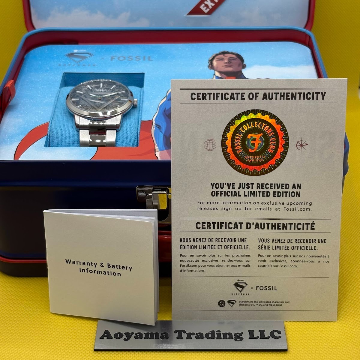 Superman x Fossil Wrist Watch S-SHIELD LE1207SET 42mm
