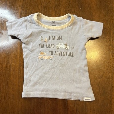 Gerber Kids 2T Short Sleeve Graphic Tee - Road to Adventure, Light Blue
