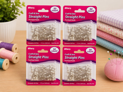 Lot Von 4 Allary Geradstifte 200 Stück 1.5'' Perlmuttfarbene Köpfe Näh-