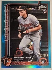 2025 Topps Chrome Coby Mayo Update Rookie Debut Teal Refractor /299 (RC) Orioles