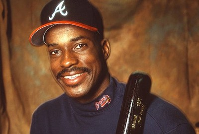 Fred McGriff Atlanta Braves poses for this portrait at MLB spring - Old Photo 1