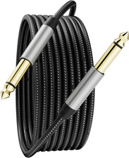6.35Mm Instrument Cable 3Ft,Silver Color Premium 6.35Mm Mono Jack 1/4" TS Cable