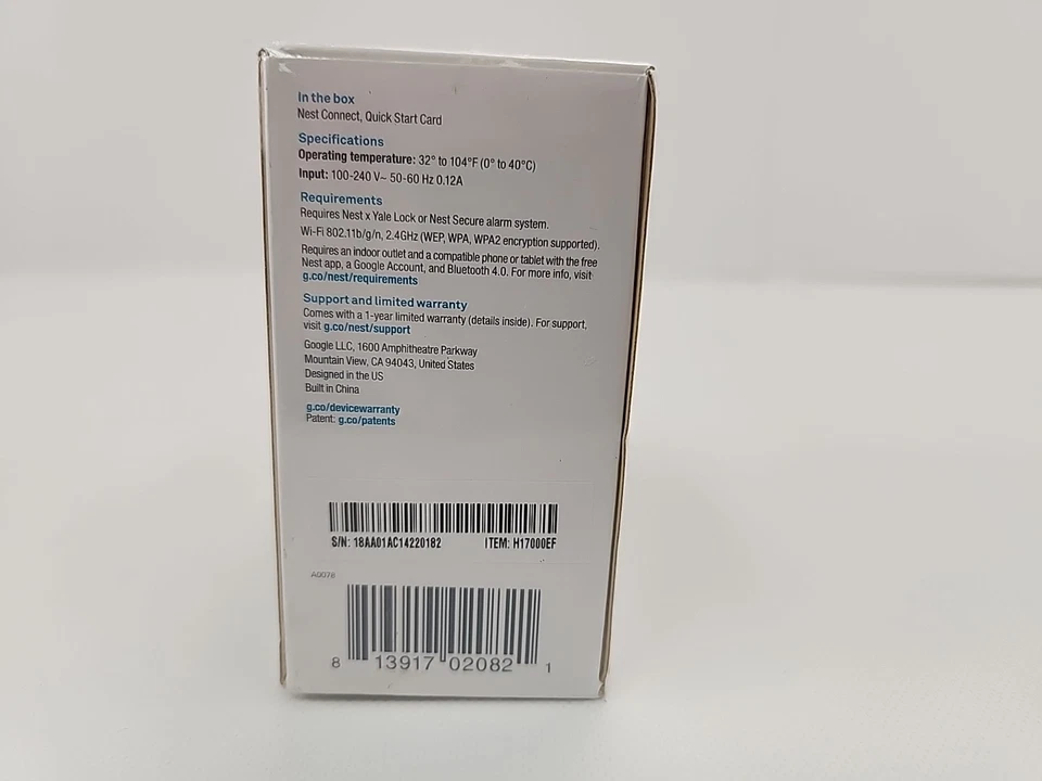 Nest Connect Range Extender for the Nest Secure Alarm System H17000EF White - Image 2 of 3