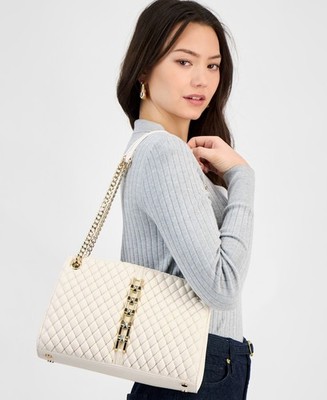 I.n.c. International Concepts Harrper Aurora Quilted Shoulder Bag Vanilla Gold