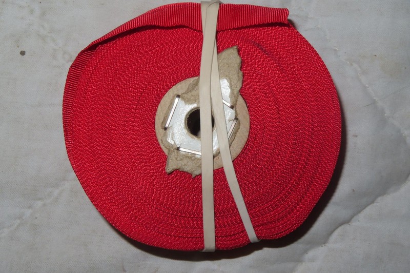 RED NYLON GOSGRAIN TAPE MIL-T-5038H TYPE III 37 FEET XLNT