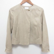 MACKINTOSH PHILOSOPHY faux suede collarless jacket, size 34, beige Women USED