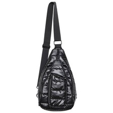 Black Metallic Crossbody Sling Bag