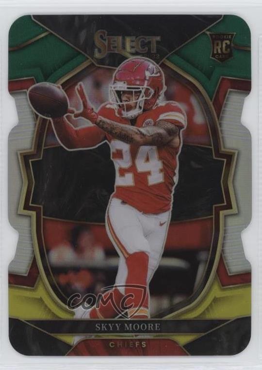 2022 Panini Select Concourse Green & Yellow Prizm Die-Cut Skyy Moore #21 2l4
