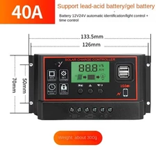 10A 20A 30A 50A 60A Solar Charge Controller Solar Panel Battery LCD Multi Use