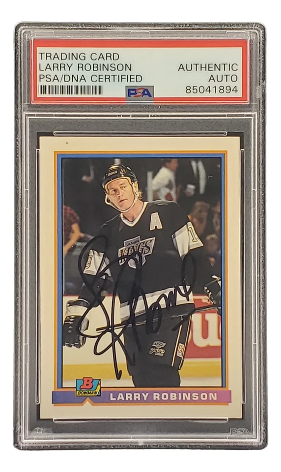 Larry Robinson Signed 1991 Bowman #177 Los Angeles Kings Hockey Card PSA/DNA - Image 3 of 3