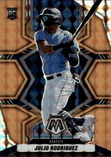 2022 Panini Mosaic #274 Julio Rodriguez Orange Fluorescent Mosaic #/25 RC