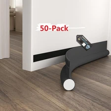 50 Pack Door Seal Weather Strip Sweeper under Door Draft Noise Stopper - Black