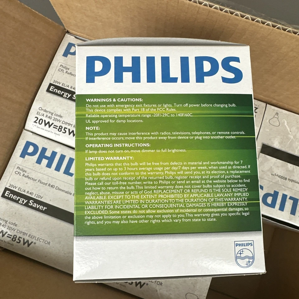 6 Philips Marathon Energy Saver Reflector Flood 20W = 75W Dimmable - Image 3 of 4